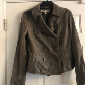 Express Off Brownish Leather Jacket